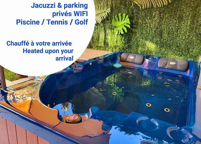 Appartement Évasion à deux, domaine prestigieux, jacuzzi et parking privés, piscine à Cannes